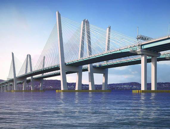 A view of the Gov. Mario Cuomo Bridge view from the Hudson River. Photo source: mariomcuomobridge.ny.gov.