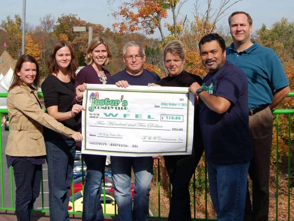It was no joke: Thanks Provided photo Pictured from left to right ar :Shannon Hockswender, Kristine Burrows, Vanessa Holland, Walter Popailo, Pat Jeleniewicz, Jester's staff member and Pete Bauman.