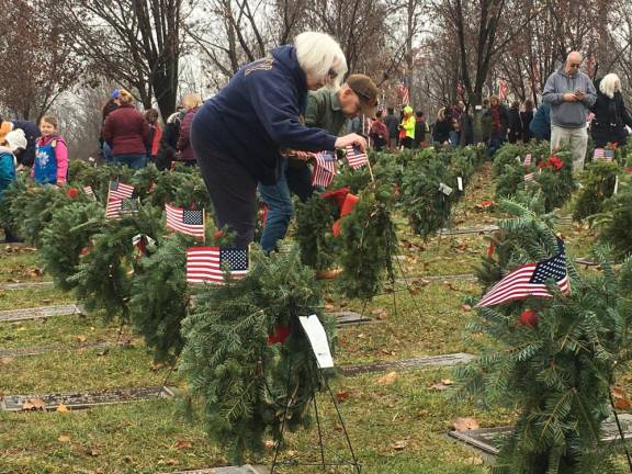 Last year’s Wreaths Across America ceremony at Orange County’s Veterans Memorial Cemetery.