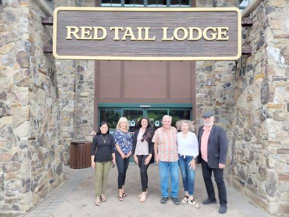 Warwick Valley Chamber of Commerce Membership Celebration Committee planned the Thursday, Nov. 17 event, ‘The Best of The Warwick Valley,’ red carpet party at Red Tail Lodge at Mountain Creek in Vernon. From left: Ia Faroni, Janine Dethmers, Mountain Creek Hospitality Sales Manager Tori Pinto, Tom Blaney, Karen Wintrow, and John Redman.