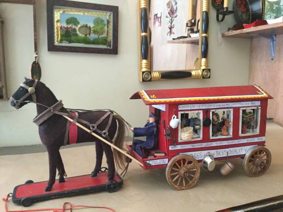 SUNY Orange hosts 'The Past Comes Alive' art exhibit Tinsmith Peddled Cart by Anne Dimock
