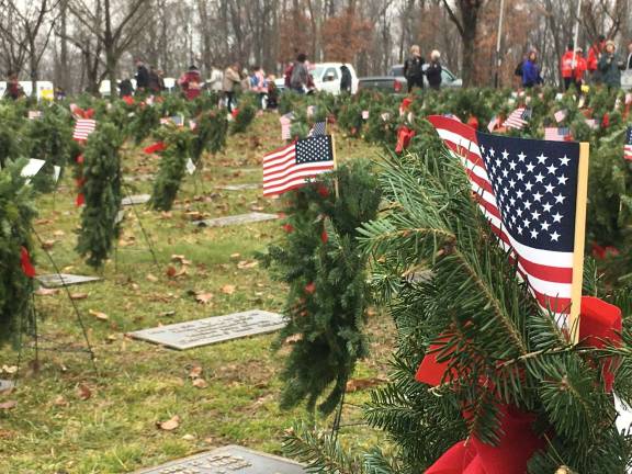 Orange County hosts Wreaths Across America ceremony at Veterans Memorial Cemetery About 3,400 men and women are buried at the Orange County Veterans Cemetery in Goshen, including 2,700 veterans.