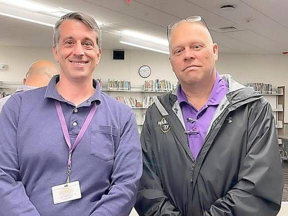 WV school board president, Keith Parsons; newly-elected board member Tom Maslanka (not shown: newly-elected