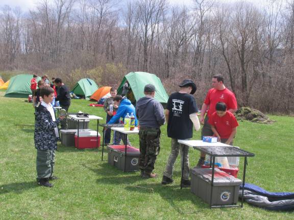 Warwick Municipal Airport plays host to Boy Scout Troop 45 camp out Breakfast cooked in the open air was a treat for the scouts.
