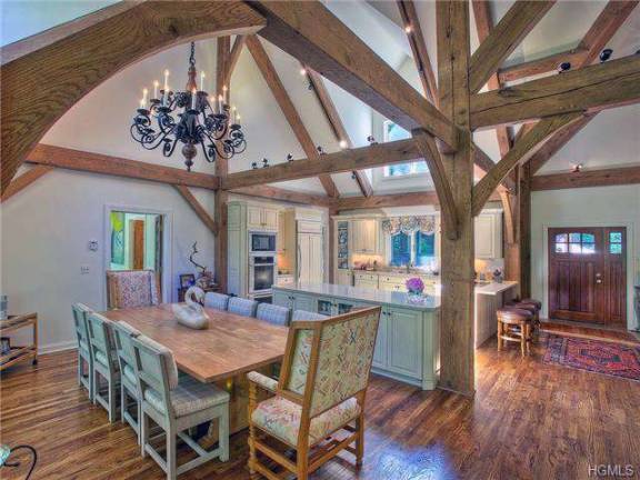 This ranch-style oak timber frame home offers natural beauty, strength and flexibility in its design