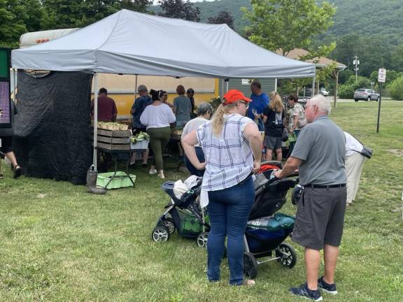 The J&amp;A Farms exhibit at Lakeside Farmers Market last weekend.