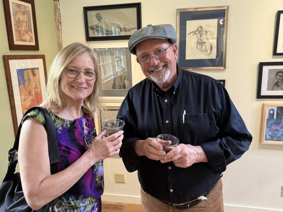 Drawing Group artist reception and exhibit Warwick Drawing Group articipating artists Janet Howard-Fatta and Bill Graziano.