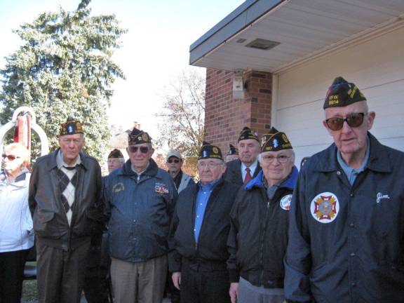 Veterans overwhelmingly support Valley View Veterans Bill Paul, Eliot Hermon, Joe Blau, Pete Masella, Nick Ierardi, and Jim F. Charette at last year's Veterans Day ceremonies in Chester. (Photo by Ginny Privitar)