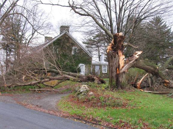 Hurrican Sandy rips through Orange County Storm damage at the Wisner Buckabee Home in Warwick.
