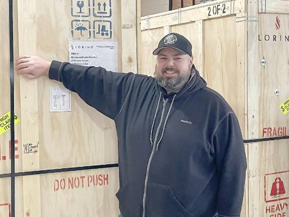 Dave Kozuha, Greenwood Lake Roasters owner with new roadster equipment from Loring, in Santa Rosa, CA