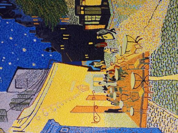 Local artists showcased at Albert Wisner Public Library A piece from the exhibit “Riviera Dots and Provençal Petals: A Pointillist Palette,” by artist Michael Byro.