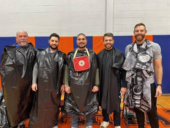 ’No Shave November’ comes to Golden Hill The five participating teachers before being shaved.