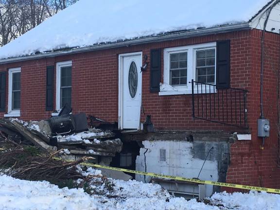 Home destroyed after tractor trailer collision Photo by Erika Norton The tractor trailer that ran into this Randall Street home demolished the front porch, damaged the foundation, and left a hole into the basement.