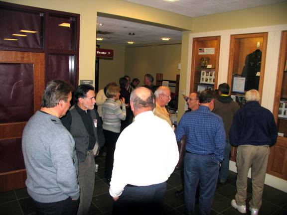 War stories After a group photo the veterans and their families gathered together to enjoy refreshments and swap war stories.