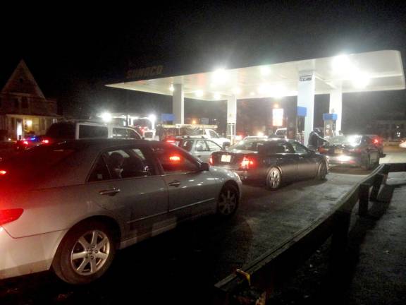 Fuel station outages cause panic The gas line for the Sunoco station stretched several car lengths down Grand Street.