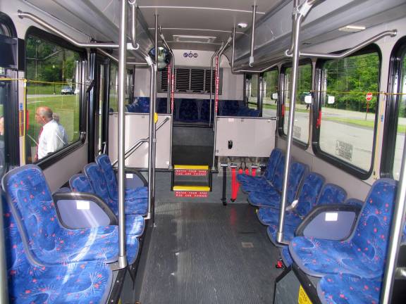 Town of Warwick acquires hybrid vehicle for Dial-A-Bus service Photo by Roger Gavan The hybrid diesel-electric bus can accommodate 28 passengers and two wheelchairs.