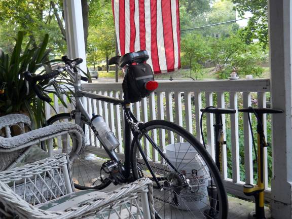 Thanks to this great community This black and silver Giant bicycle was stolen from this porch at 57 West St. in Warwick. It was recently returned to its owner, Patrick Gallagher, following a story in The Warwick Advertiser.