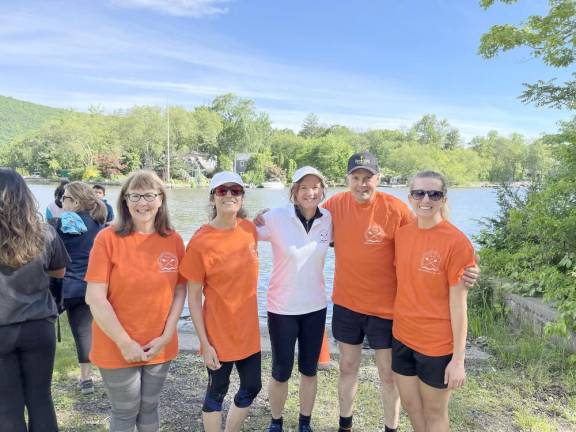 Mixed four team: L-to-R: Mary Claire Lewis, Adriana Waitkins, Donna VanTieghem (coach), Peter Hall, and Amanda Post