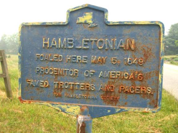 The Hambletonian marker prior to any restoration work.