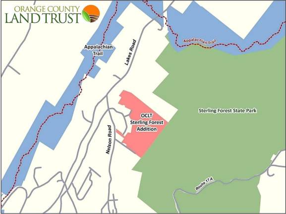 Included in the governor’s announcement is the addition of 112 acres to Sterling Forest State Park through a partnership with the Orange County Land Trust.