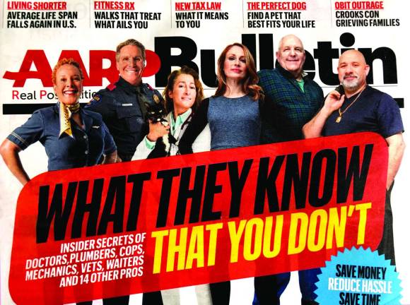 Warwick building professional Thom Woglom featured in AARP Bulletin The AARP March bulletin cover featuring Warwick’s Thom Woglom (second from the right), one of the professionals asked to share cost-saving tips for the benefit of AARP’s readers.