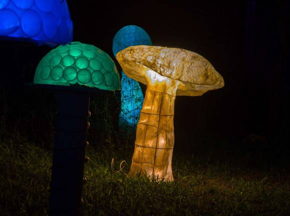 Lightscapes, a brand new art and light experience Photos Bryan Haeffele Giant mushrooms.