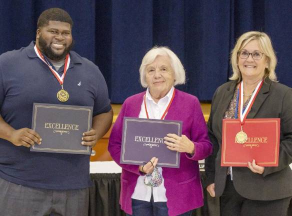 From left to right are Chad Boyce, Crisis Para Educator at Orange-Ulster BOCES, Martha Bogart, Orange-Ulster BOCES Board member and Kathleen Smith, the Director of Career and Technical Education at Orange-Ulster BOCES. Photo by EC Media Group LLC.