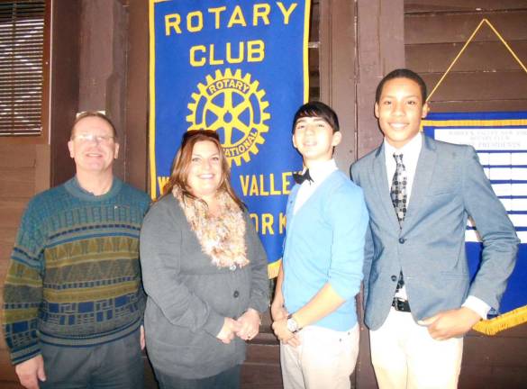 Interact students believe in sharing Photo by Stan Martin Interact Club representatives recently updated local Rotarians on the activities and donations made by the Warwick Valley High School student organization. Shown, left to right, are Rotary President Neil Sinclair, Interact Advisor Jeaanine Fogler, Interact Club Vice President Tristen Protzmann and Interact President Franklin Helmen.