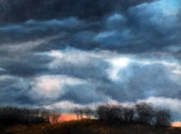 Warwick Night Clouds I, Watercolor on rough arches (52 by 68).