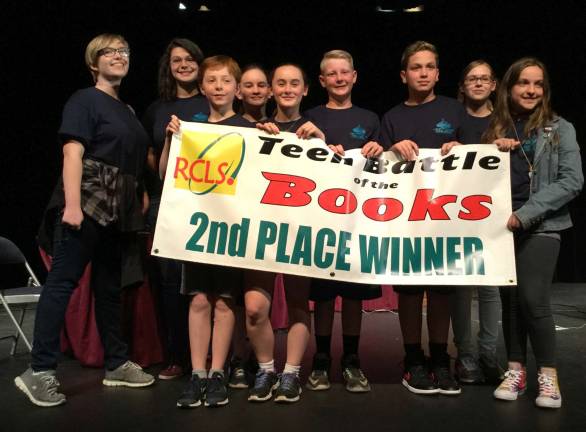 Warwick teens place second in regional Battle of the Books Photo provided by Dianne Aimone Members of the Albert Wisner Public Library's Battle of the Books team are, from left to right: Anika Bucek, Lizzie Lepre, Lionel Wolfe, Claire Bialas, Maya Bialas, Jackson Mitchell, Aiden Woods, Katie Bucek and Julie Woods.