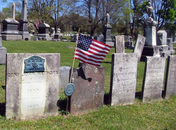 1,600 flags The grave site of Revolutionary hero General John Hathorn is in Warwick Cemetery.