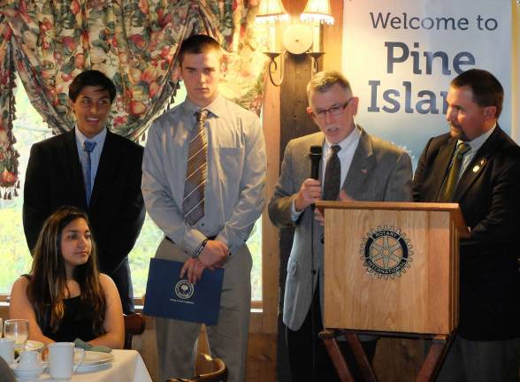 Pine Island Chamber honors John Redman as its Citizen of the Year Youth Achievement Award recipents Alex Gutierrez and Robert Maslanka with Warwick Town Supervisor Michael Sweeton and Orange County Legislator Paul Ruszkiewicz.