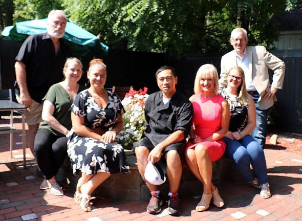 Warwick Valley Chamber to host mixer Aug. 22 at Warwick Thai Photo by Roger Gavan Gathered on the patio to plan the Warwick Valley Chamber of Commerce's Aug. 22 "A Taste of Thai" business mixer at Warwick Thai are, from left: Warwick Valley Chamber of Commerce President John Redman, chamber office manager Sarah Aramand, board member Kristen Weiss, Warwick Thai owner Nikorn Redmerski, event planner Janine Dethmers, chamber office assistant Bea Arner and Executive Director Michael Johndrow.