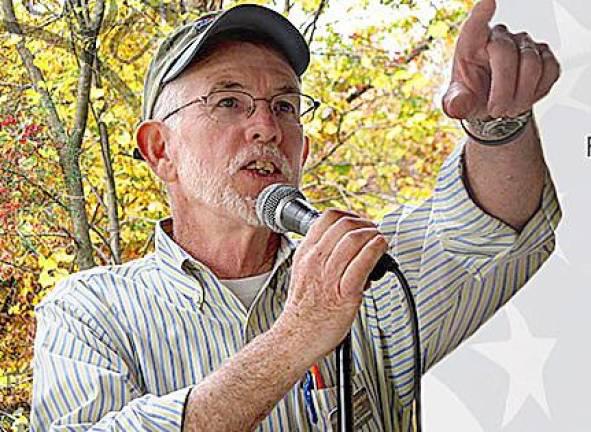 Michael Sweeton at one of the annual picnics held each summer for the town’s senior citizens. File photo