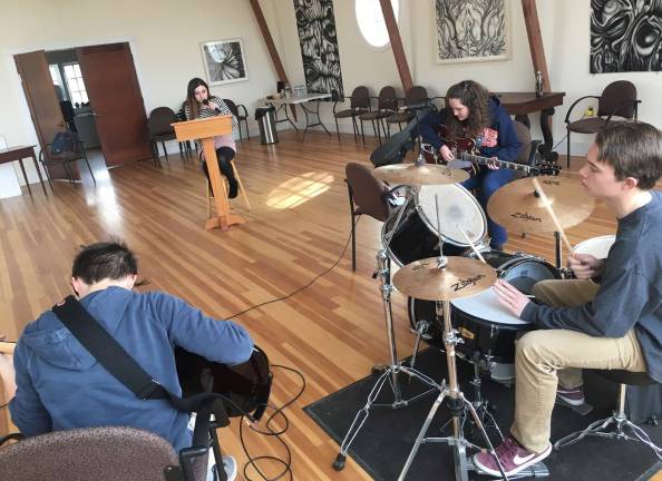 Tickets are now on sale for 'ONE, The Concert' Olivia Sambataro, Heide Ottley, Steven Mehling, Granger Ottley rehearsing at the Seligman Center.