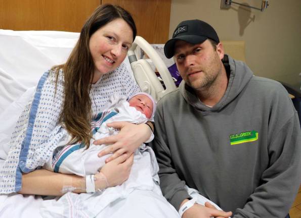 Provided photo Katie Ford and Dan Ferris of Montgomery with their newborn daughter Savannah Grace. She came into the world at 9:24 a.m. on New Year&#x2019;s Day, thus earning the honor of being the first baby born this year at St. Anthony Community Hospital in Warwick.
