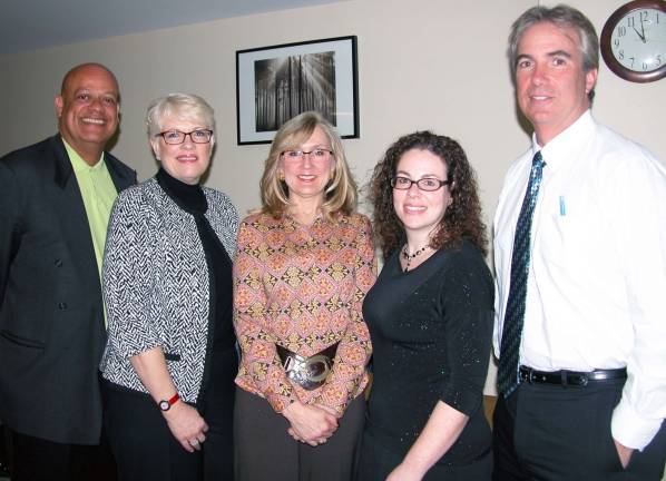 St. Anthony Community Hospital and Rotarians to host June 1 Tent Party Photo by Stan Martin Among some two dozen community leaders planning for the Warwickís June 1 Tent Party on the Great Lawn at Mt. Alverno Center are, from left to right: Rotarian Wayne Patterson; Stacey Kirschenbaum, executive director of Bon Secours Warwick Health Foundation; Deirdre Hambling, St. Anthony Community Hospital Foundation chair; Rotarian Susan Rongo; and event chair Leo R. Kaytes.