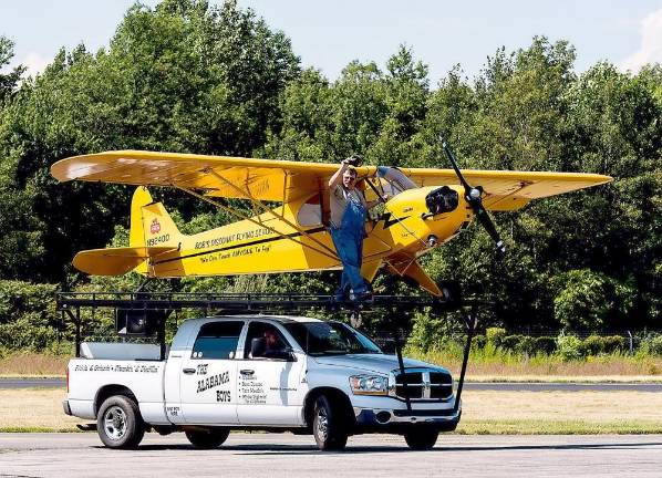 Greg Koontz lands his 1946 Piper J-3 Cub on an unlikely runway.