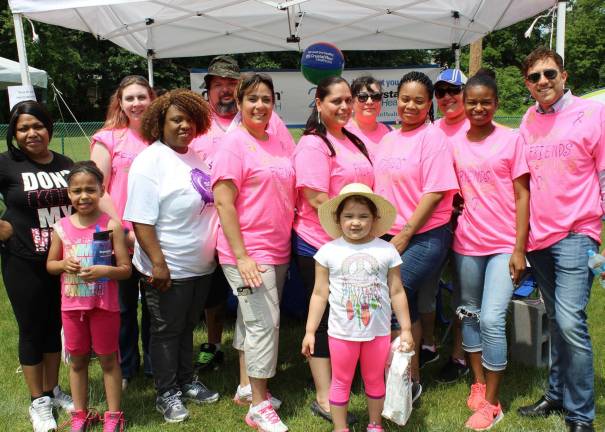 Photo provided Dr. Marc Rappaport, far right, is pictured with the Crystal Run Healthcare Newburgh Relay &#x2018;Breast Friends Forever&#x2019; Team during the Relay for Life of Newburgh held on Saturday, June 4, at Cronomer Hill Park.