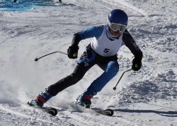 The Warwick Valley Varsity Ski Racing Team is on fire Simone Sullivan, the women's Section IX Division 2 winner.