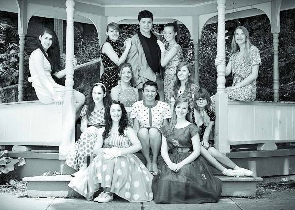 'Bye Bye Birdie!' on stage Tom Wright as Conrad Birdie and the teens of the 'Bye Bye Birdie!' cast