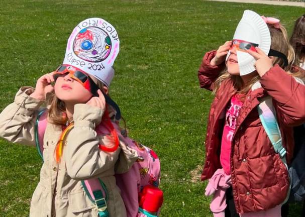 Some students wore celebratory crowns for the big event.