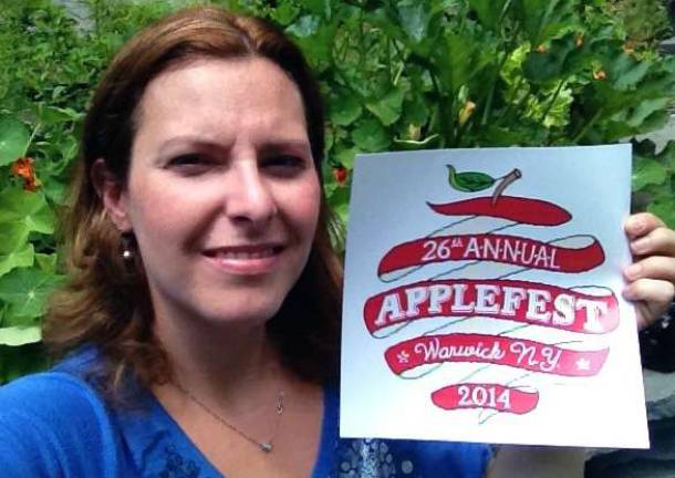 Seeing red First-prize winner Jessica Annunziato's design will appear on Applefest 2014 T-shirts.