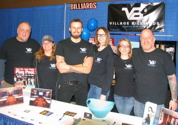 Seventh annual Warwick Valley EXPO 2014 welcomes more than 1,000 visitors The owners and staff of Village Billiards: From left, co-owner Brad Liebow, staff members Michele Johnson, Kit Wade, Amanda Brasier, Manager Sarah Colley and co-ower Adam Powers.