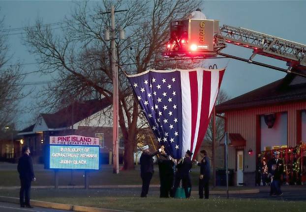 Pine Island. Last respects for this firefighter