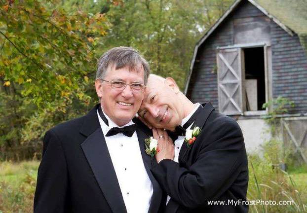 Locals celebrate Valentine's Day Couple: James Angelo Campistrous and Robert Keeney of Milford, Pa. Wedding date, location: March 25, 2011, at Black Walnut Bed & Breakfast, Milford, Pa. Valentine's Day tradition: Dinner on Feb. 13. "James and Bob were married in Connecticut on March 25 after 15 years of being together. When we told our families, they were very upset and wanted to know why we didnít have a ceremony and reception that they could attend. In October, we had a lovely ceremony and reception lakeside in a clear top tent and parquet floor at a local Milford B&B. When we are asked why we got married after being together all those years, our reply is ñ 'because now, we could.' "