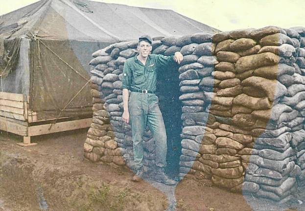 Proud of their service Steve Smith at a bunker in Vietnam. He was there in 1967 and 1968.