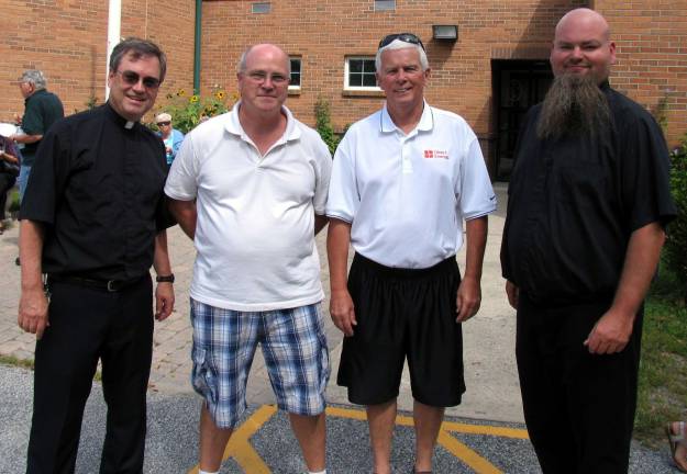 St. Stephen’s parish picnic held Sept. 8 The 2013 parish picnic was again organized by Tom Fitzgerald, Stephen Mandracchia and Glenn Miller assisted by the Warwick Valley Knights of Columbus, St. Stephen Sodality, the Catholic Daughters of America and parish volunteers. From left, Pastor Rev. Michael McLoughlin, Glenn Miller, Tom Fitzgerald and Parochial Vicar Father Angelo Micciulla. Stephen Mandracchia was not available for the photo.