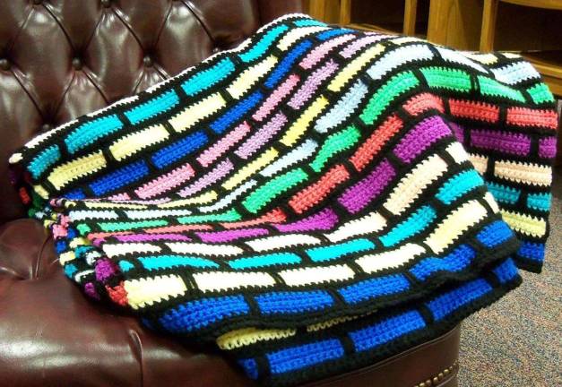 'Nights of Nee-dlework' added to the list of clubs at the Greenwood Lake Public Library Provided photo Dawn Mazur, who created this blanket, will hosting the first two "Nights pf Nee-dlework" at the Greenwood Lake Library.