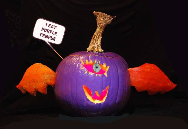 Carving it up Photo by Michael Kanakis, pumpkin by Shoshana Ginzburg of Warwick, N.Y. Purple People Eater.